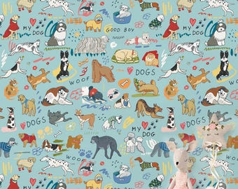 Funny Dog Breeds Wallpaper Mixed Breed Wall Mural Peel and Stick Animal Decor