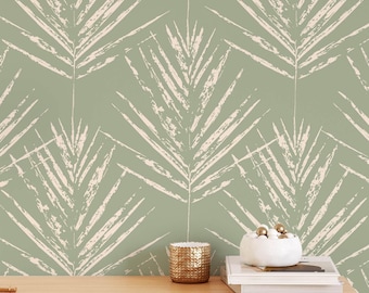 Tropical Wallpaper Palm Green Leaves Removable Living Room Bedroom Decor