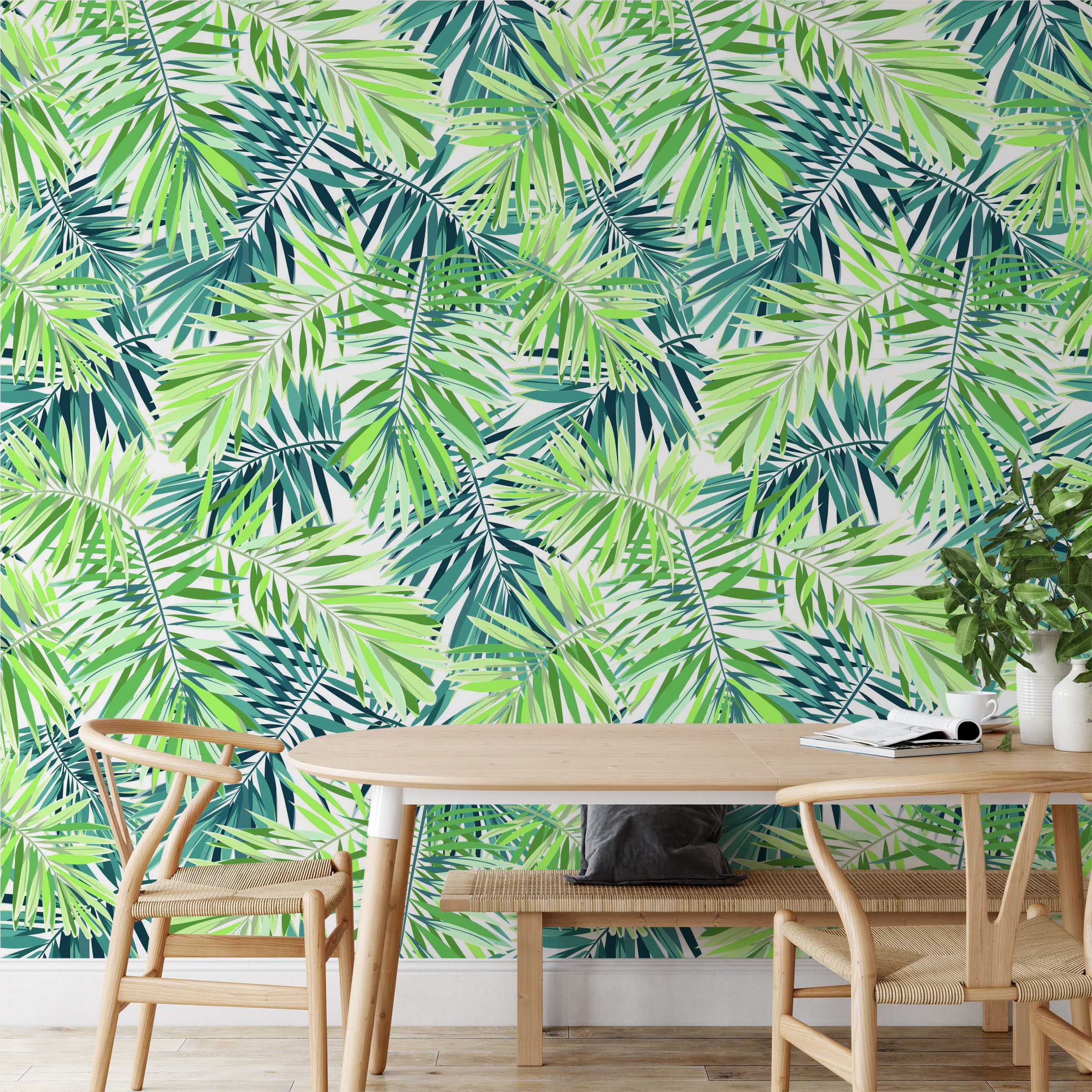 Palm Fronds Wallpaper Wall Mural by Magic Murals