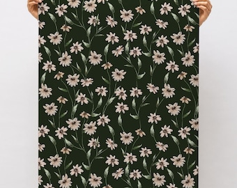 Floral Wallpaper Peel and Stick Wall Paper Delicate Wildflower Wallpaper Vintage Botanical Wall Paper Farmhouse Dark Academia Wall Decor
