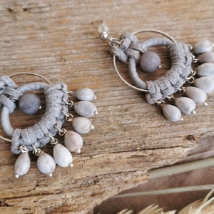 Hanging round drop earrings image 6