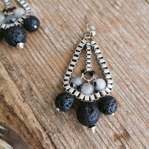 Hanging bead, chain earrings, dangle teardrop shape earrings image 6