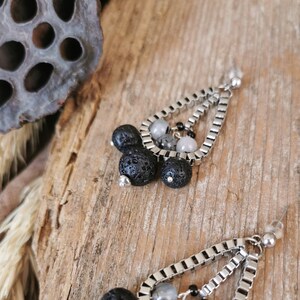 Hanging bead, chain earrings, dangle teardrop shape earrings image 5