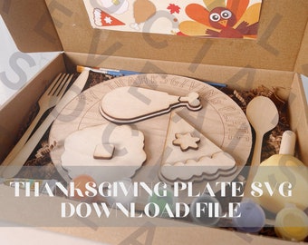 Thanksgiving DIY Paint Plate Kit Digital File SVG Thanksgiving Cutout for Painting