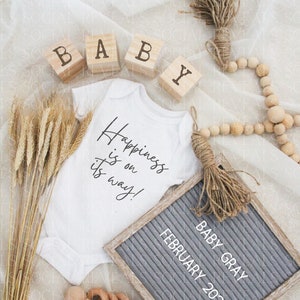 Neutral Pregnancy Announcement Digital Baby Reveal for Social Media Editable Announcement
