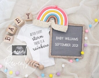 Due Date. After every storm Neutral Pregnancy Announcement Custom Pregnancy Announcement Rainbow Baby Digital Pregnancy Announcement