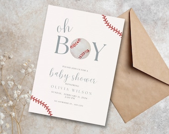Baseball Baby Shower Invitation: All Star Theme (Digital Template)