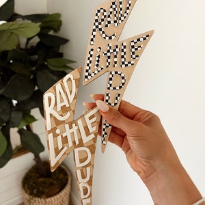 Little Rad Dude - Letrero de madera para habitación infantil, diseño de cuadros