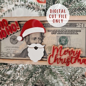 Christmas Money Holder Digital File Christmas Cutout For Laser Christmas Gift