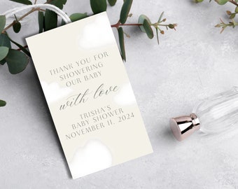 Cloud Baby Shower Favor Tags: Thank You Template (Digital Download)
