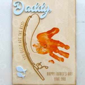 Vatertag Angeln Handabdruck SVG Schnittdatei für Glowforge Vatertag Geschenkidee Laser Cut Datei