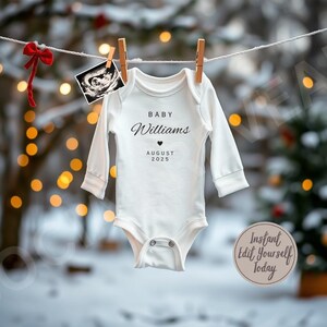 Digital Christmas Pregnancy Announcement for Social Media Baby Reveal Editable Pregnancy Template Christmas Gender Neutral Pregnancy