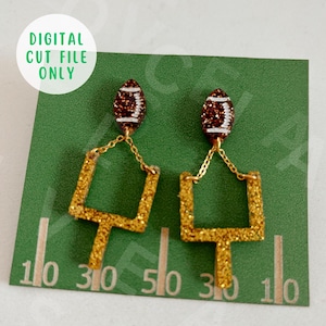 Football Earrings SVG File for Laser Cutting Machine Sport Earrings Touchdown File