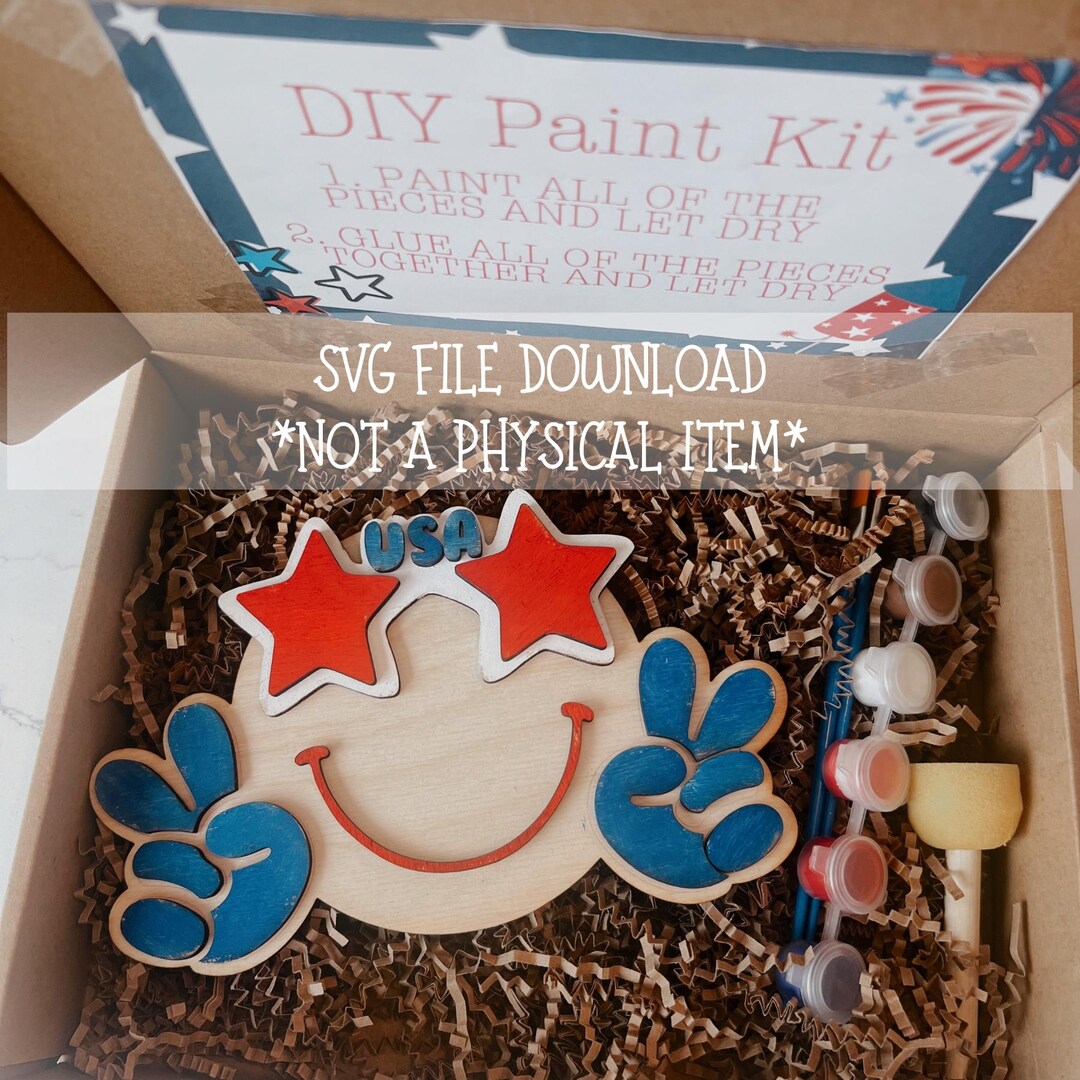 Fourth of July Paint Kit Digital File: Patriotic Laser Cutout (SVG, PDF ...