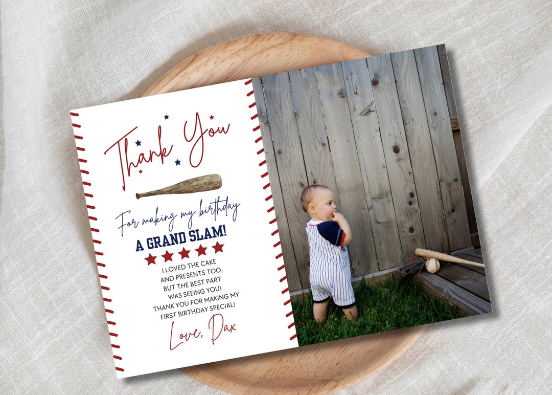Baseball Birthday Thank You Card: Rookie of the Year (digital) - Etsy