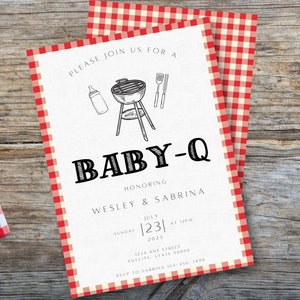 BBQ Baby Shower Invitation Template, Baby Q Shower Digital Invite, Editable Summer Baby Shower, Gender Neutral Baby Shower
