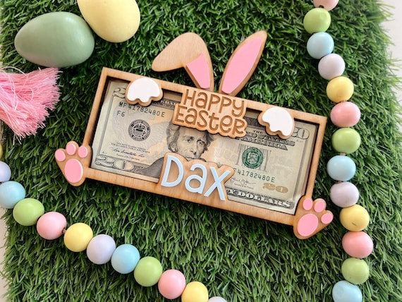 Bunny Easter Money Holder: Acrylic Easter Basket Gift for Kid