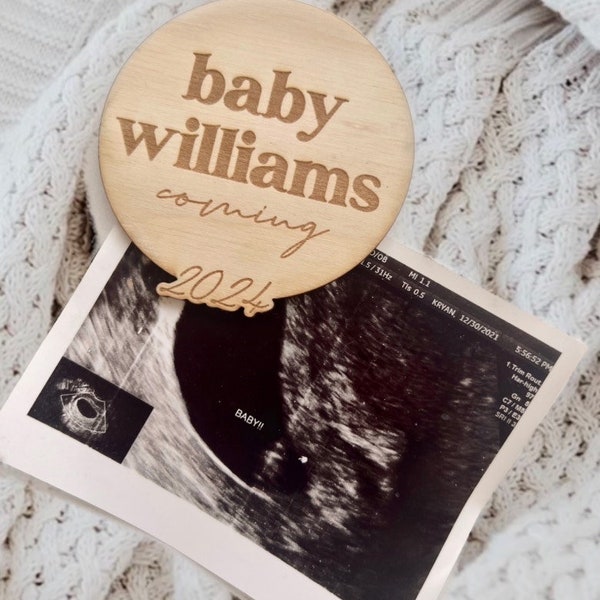 Ultrasound Magnet Pregnancy Announcement Gift for Birth Announcement Custom Wood Sign for Pregnancy Announcement