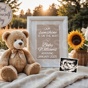 Sunflower Pregnancy Announcement: Social Media Template (Digital Download)