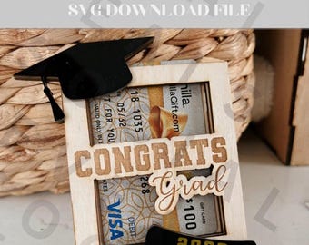 Graduation Gift Card Holder SVG File: Congrats Grad Money Holder (Digital Download)