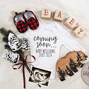 Winter Pregnancy Announcement Digital for Social Media Editable Christmas Pregnancy Announcement