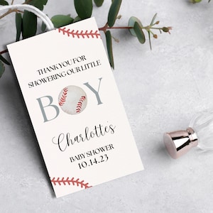 Baseball Baby Shower Favor Tags: Editable Template (Digital Download)