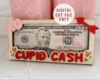 Valentine Money Holder Digital File Valentines Day Cutout For Laser Valentine Gift