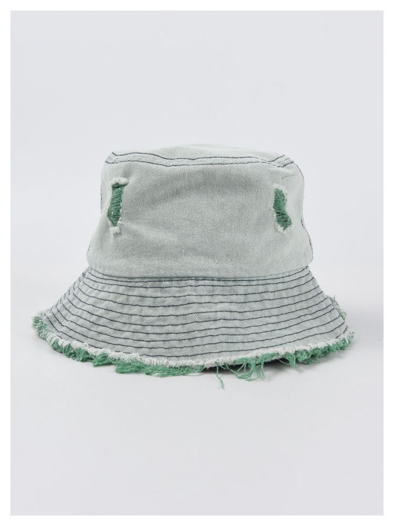 Ripped Denim Bucket Hat Korean Style. 10.2 Inches Diameter - Etsy