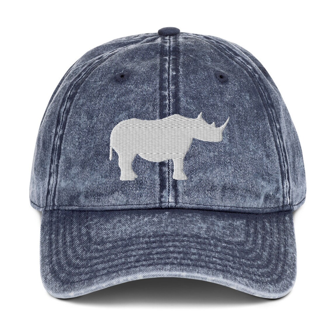 Rhino Embroidered Vintage Twill Cap Rhino Gifts Rhino Hats | Etsy