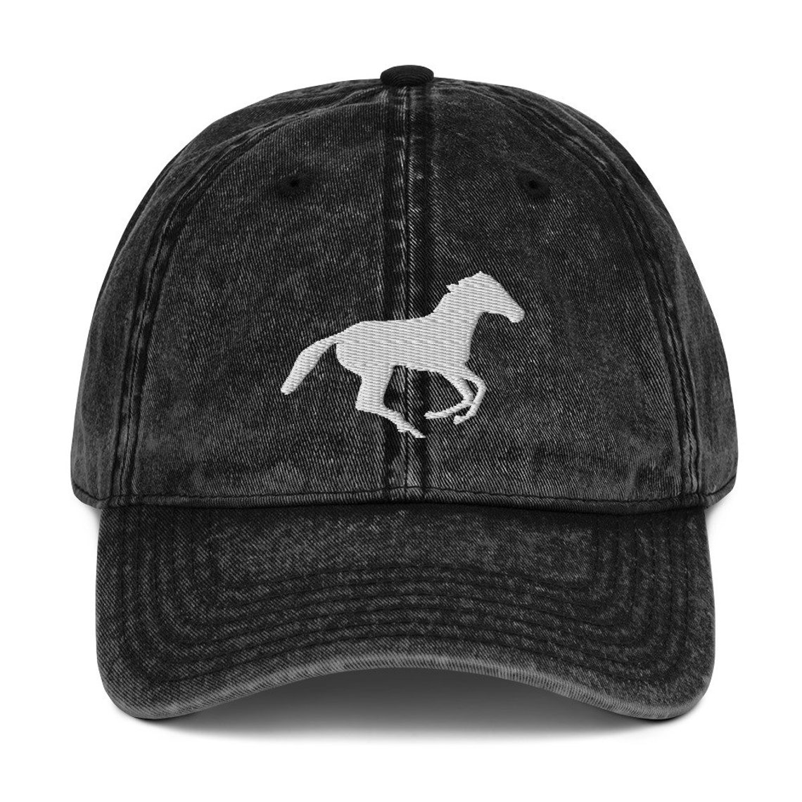 Horse Embroidered Vintage Twill Cap Horse Hat Horse Gifts Etsy