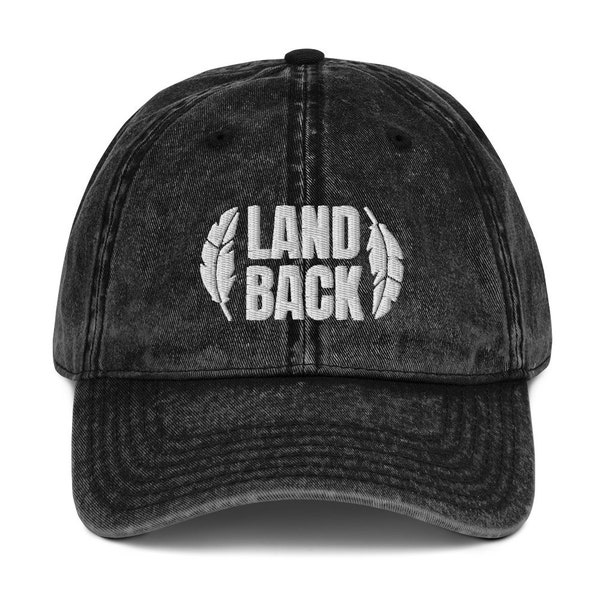 Land Back Hat, You Are On Native Land, Vintage Cotton Twill Cap