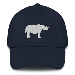 Rhino, Rhino embroidered dad hat, Rhino gift hat. Rhino Gifts