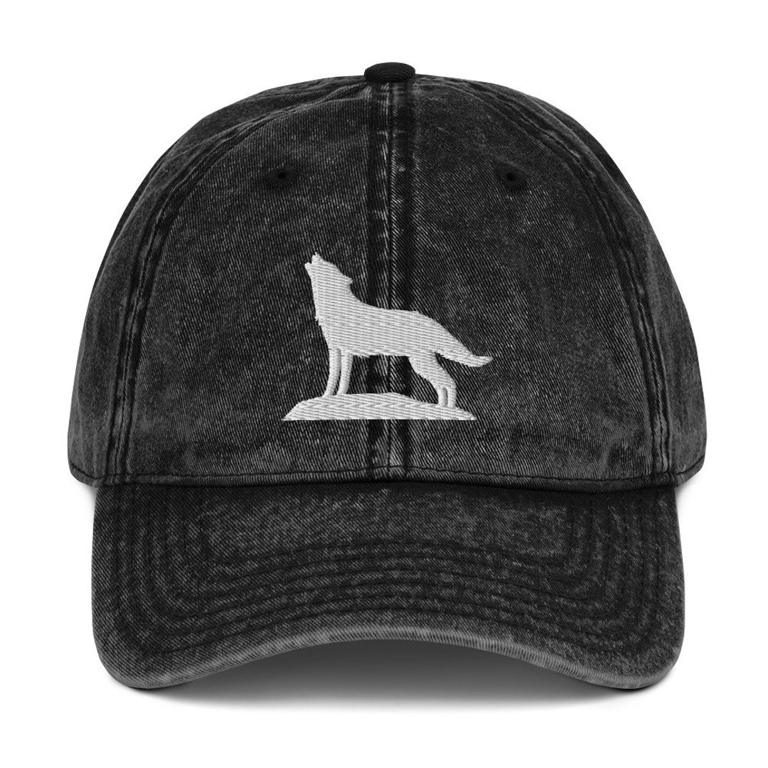 Lone Wolf Embroidered Vintage Hat Wolf Arts Wolf Gifts Wolf Etsy