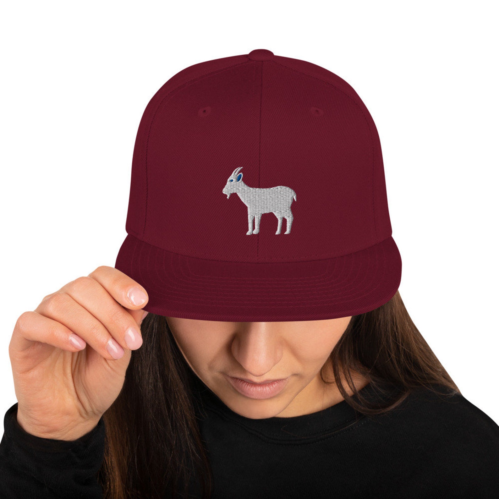 Goat Hat Goat Embroidered Snapback Hat Goat Gifts Goat Etsy Canada