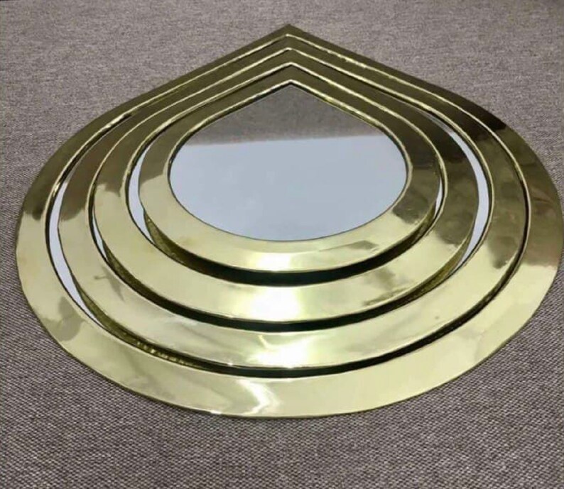 SET of 4 WATER DROP Wall Decor Mirror Asymmetrical Wall Etsy