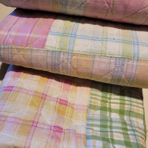 SWEET CHECK, Vintage quilt piece for crafts, sewing,patchwork , arts,  remnants, scraps