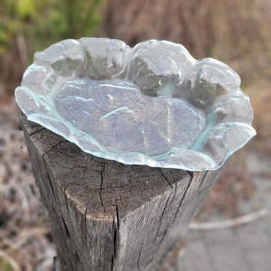 LIGHT CLOUD  BOWL Recycled Glass, handmade , unique ,bowl , Transpatent, table  decoration,