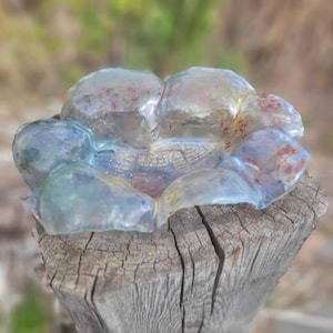 CLOUD Vidrio reciclado, hecho a mano, único, cuenco, azul, rojo, decoración de mesa,