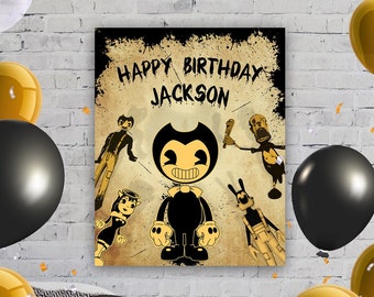 Bendy Ink Machine Themed Birthday Poster 16” x 20” (40x50cm)