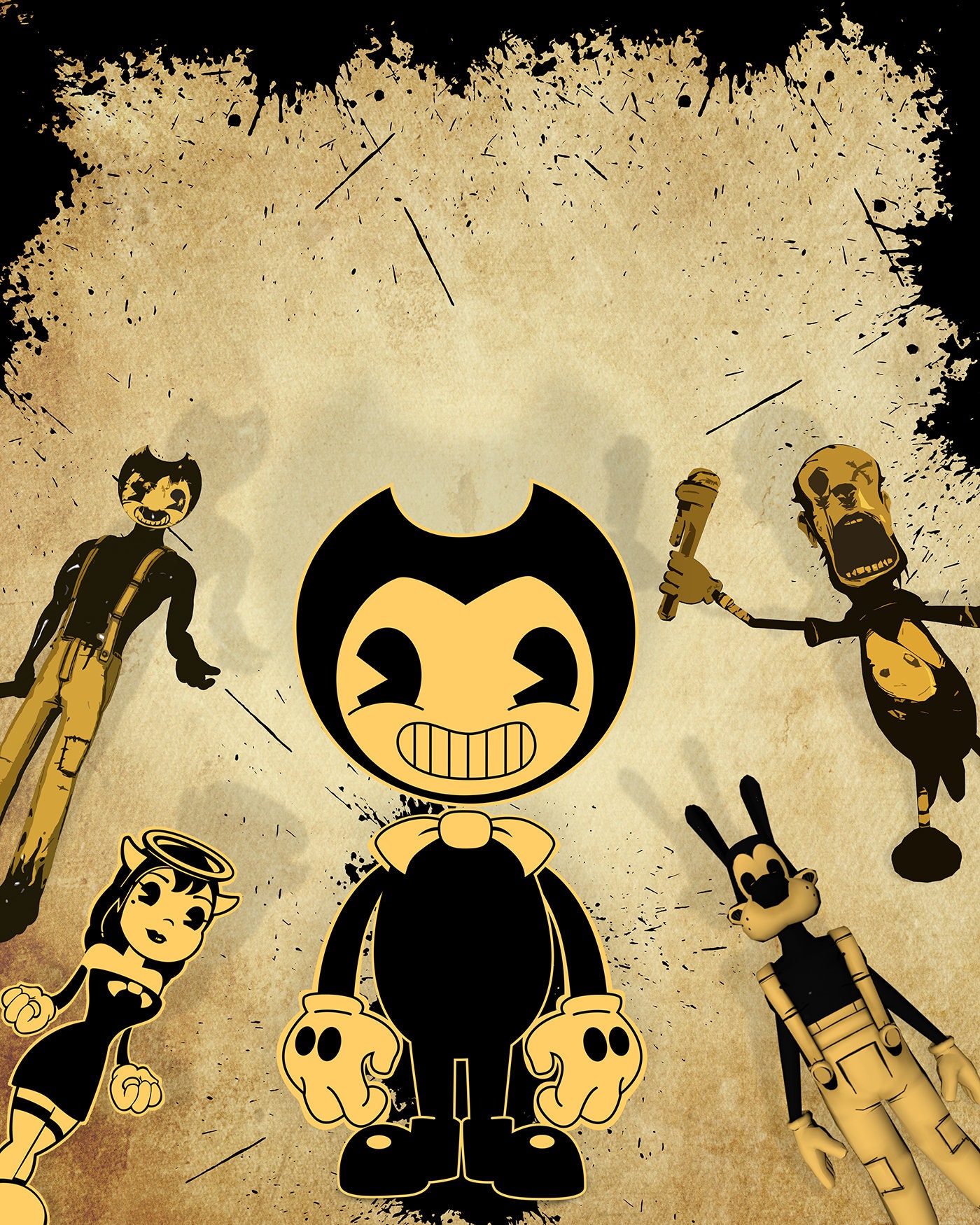 Bendy and the Ink Machine Birthday Thank You Tags 