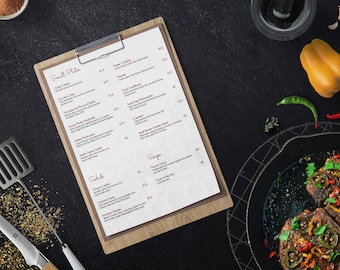 Editable Restaurant Menu Design, Canva Menu Template, Word Standart Paper Menu Design, Powerpoint Restaurant-Cafe Menu Design,
