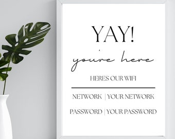 Printable WIFI Password Sign Guest Room Wifi Sign Wifi - Etsy