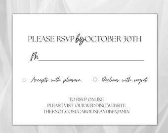 RSVP card | wedding template | Digital | modern wedding