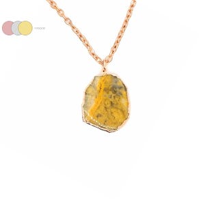 Yellow Crazy lace Slice Connector Necklace, 14k Gold Filled Layering Choker, Gemstone Slice Necklace, Layering Jewelry, Minimalist Necklace,