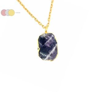 Amethyst Lace Slice Connector Necklace, 14k Gold Filled Layering Choker, Gemstone Slice Necklace, Layering Jewelry, Minimalist Necklace,