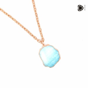 Blue Jasper Slice Connector Necklace, 14k Gold Filled Layering Choker, Gemstone Slice Necklace, Layering Jewelry, Minimalist Necklace,