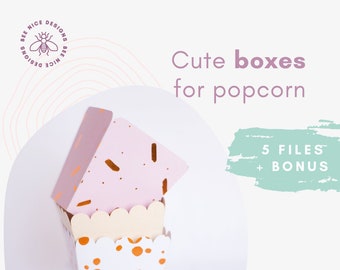 Popcorn boxes for party templates - 5 Files