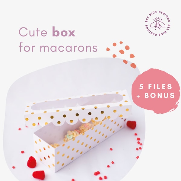 Boîte mignonne pour le modèle de macarons - 5 fichiers