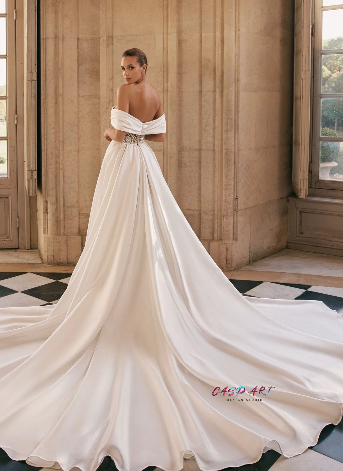 Luxurious White Princess Corset A-line Off-shoulder Wedding Dress ...