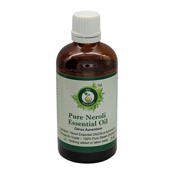 Olio di Neroli Olio essenziale di Neroli puro Citrus Aurantium Grado terapeutico distillato a vapore puro e naturale al 100% per la pelle di R V Essential